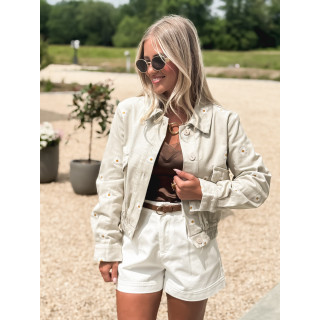 Veste à fleurs Solène - Greige