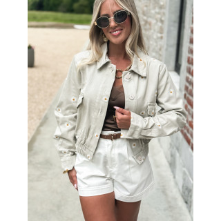 Veste à fleurs Solène - Greige