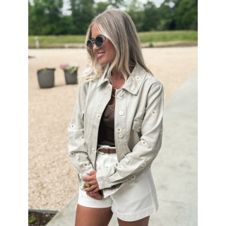 Veste à fleurs Solène - Greige