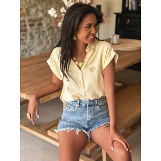 Chemise lignée Apauline - Jaune/Blanc