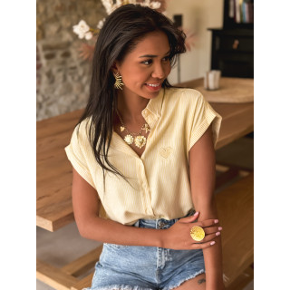 Chemise lignée Apauline - Jaune/Blanc