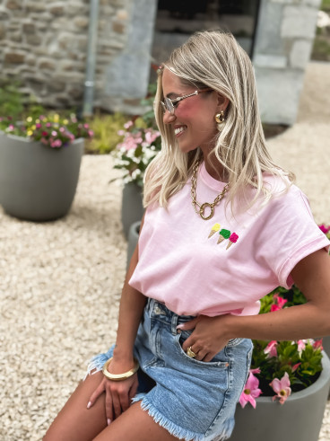 T-shirt "Ice Cream" - Rose