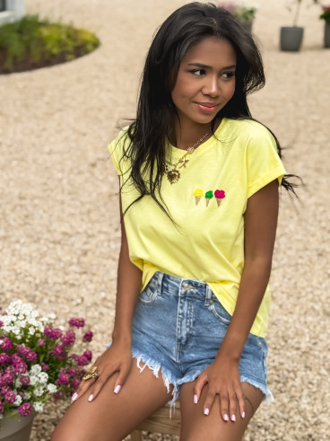 T-shirt "Ice Cream" - Jaune