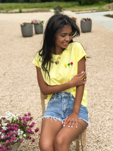T-shirt "Ice Cream" - Jaune
