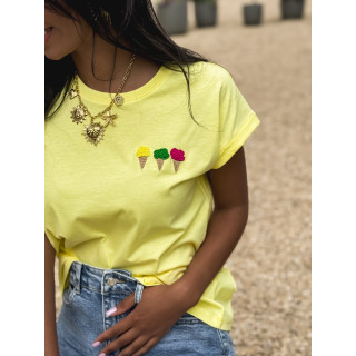 T-shirt "Ice Cream" - Jaune