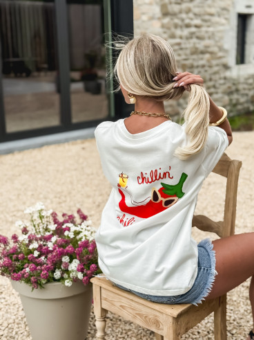 T-shirt Chillin - Blanc
