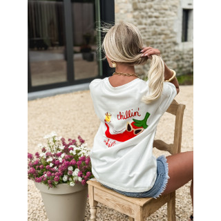 T-shirt Chillin - Blanc