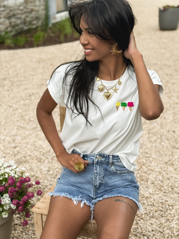 T-shirt "Ice Cream" - Blanc
