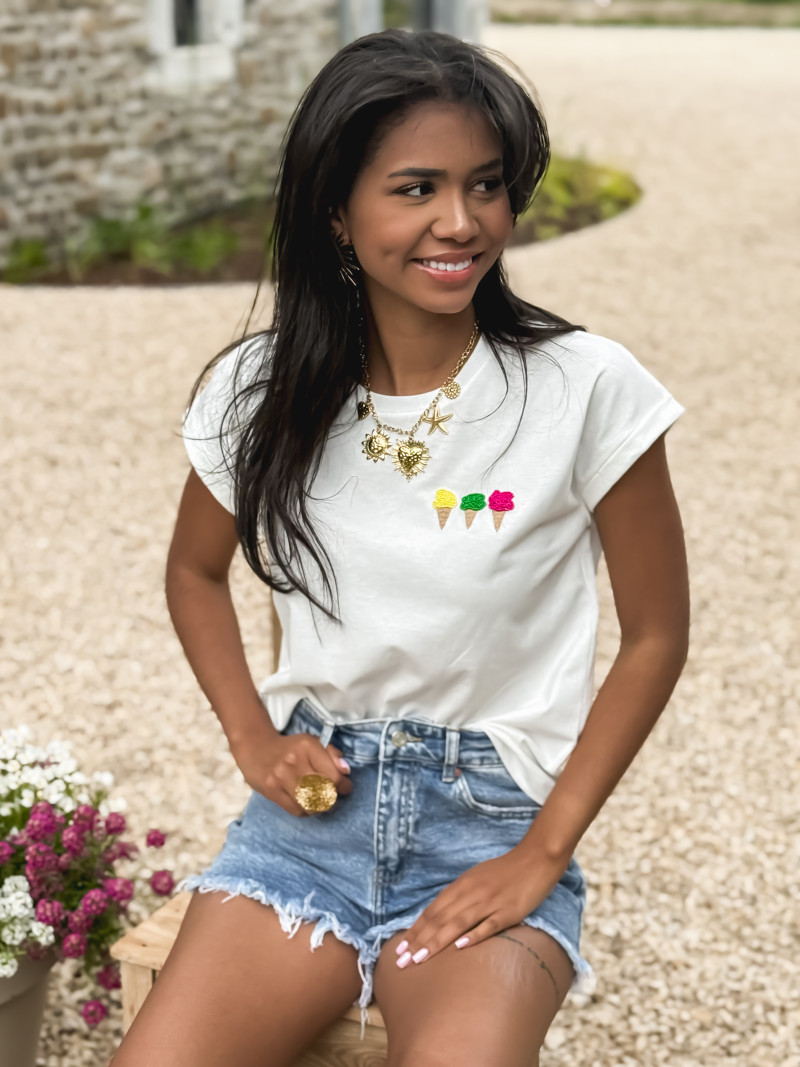 T-shirt "Ice Cream" - Blanc