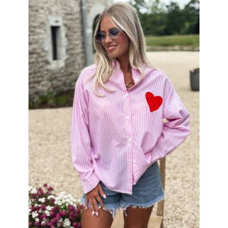 Chemise lignée Ciera - Rose/Blanc
