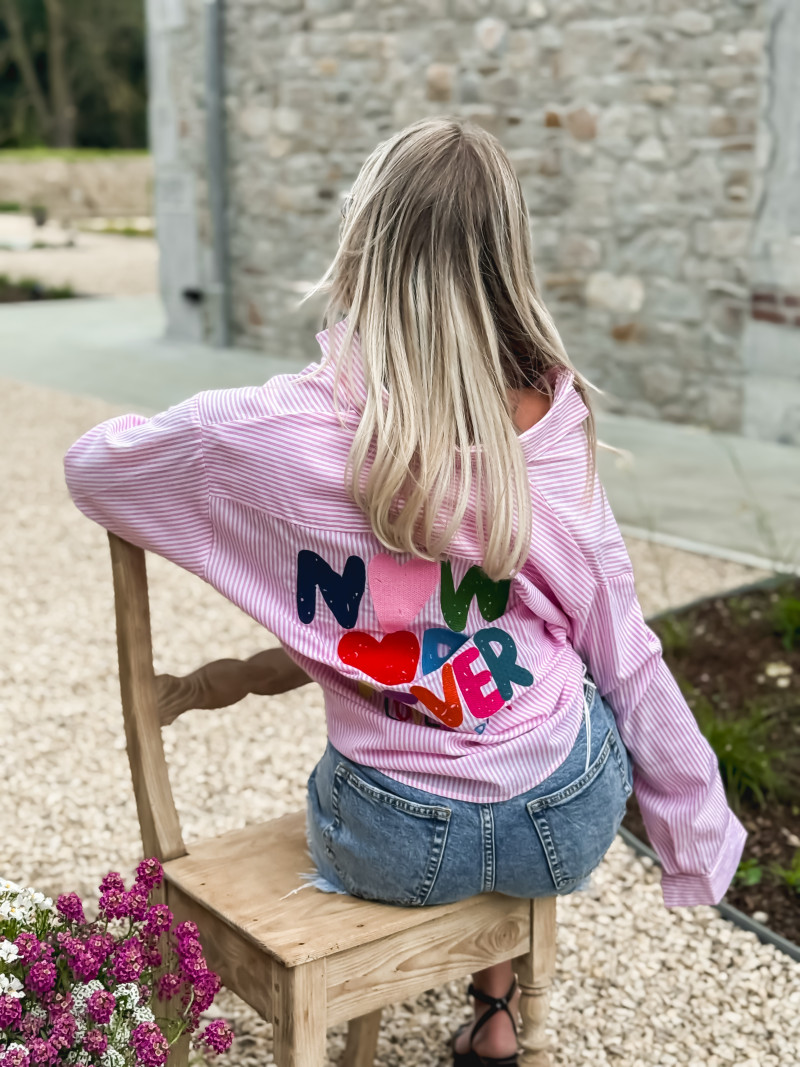 Chemise lignée Ciera - Rose/Blanc