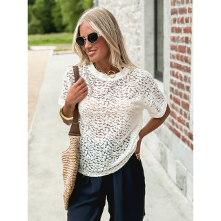 T-shirt en dentelle Haneya - Ecru