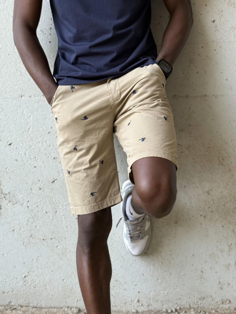 Short à motifs Achille - Beige