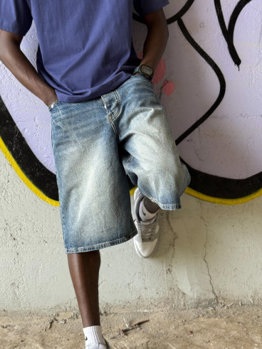 Short en jeans Jordano - Bleu