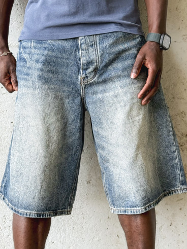 Short en jeans Jordano - Bleu