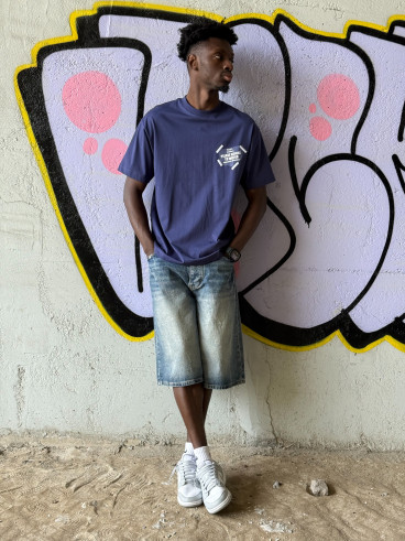 Short en jeans Jordano - Bleu