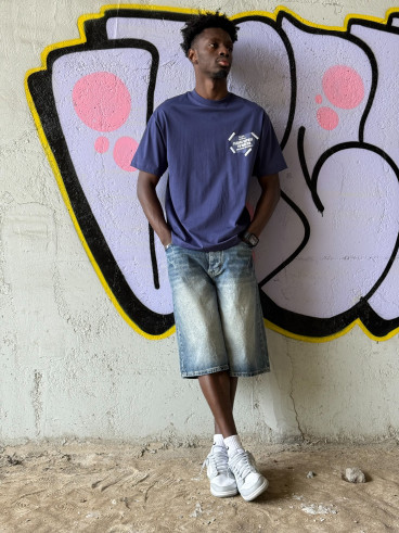 Short en jeans Jordano - Bleu