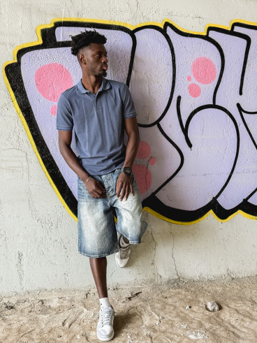 Short en jeans Jordano - Bleu