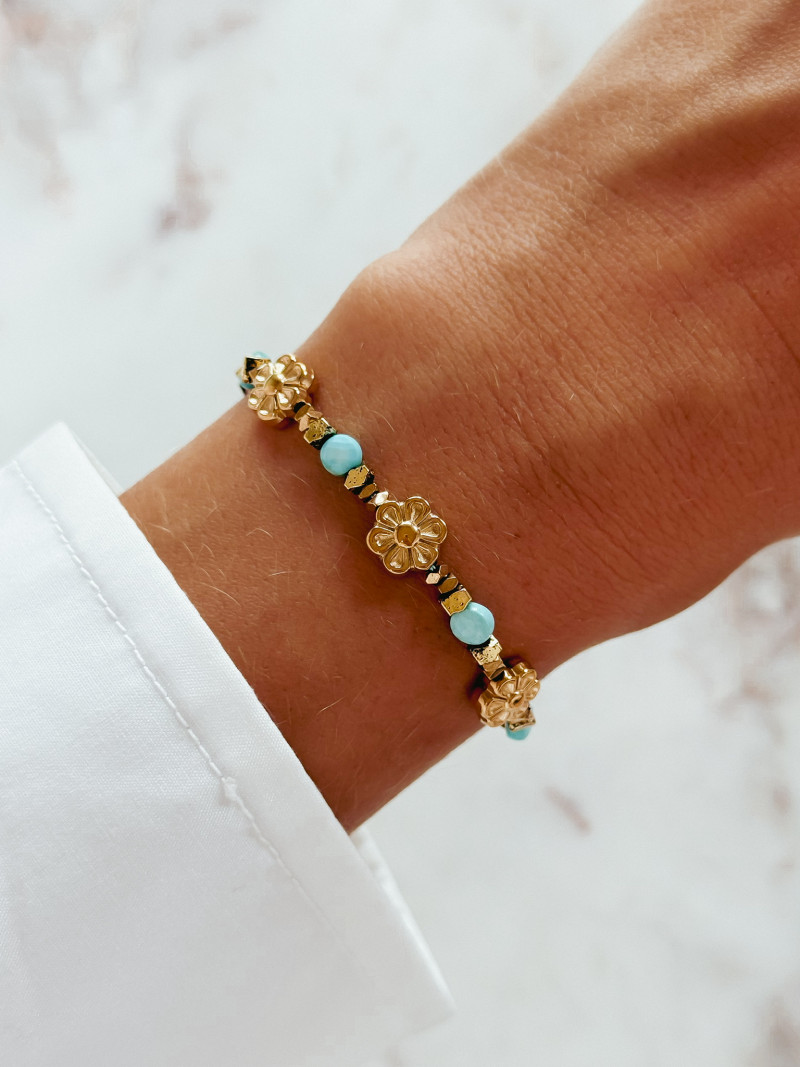 Bracelet Fionie - Turquoise/Doré
