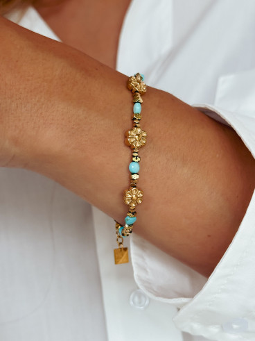 Bracelet Fionie - Turquoise/Doré