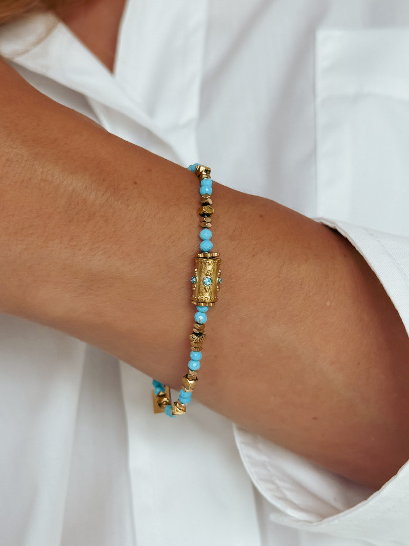 Bracelet Tonga - Turquoise/Doré