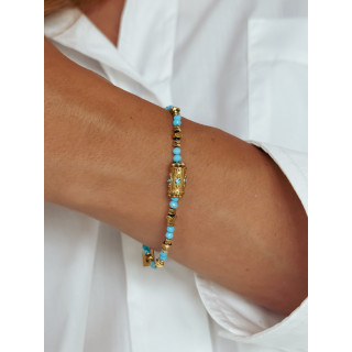 Bracelet Tonga - Turquoise/Doré