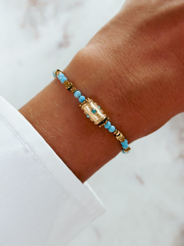 Bracelet Tonga - Turquoise/Doré
