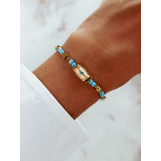 Bracelet Tonga - Turquoise/Doré
