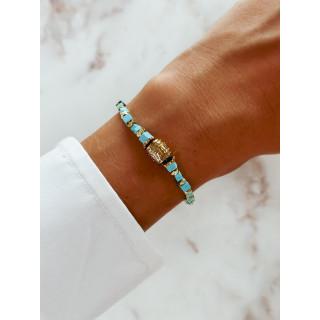 Bracelet Curaçao - Turquoise/Doré