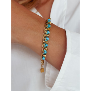 Bracelet Vanuatu - Turquoise/Doré
