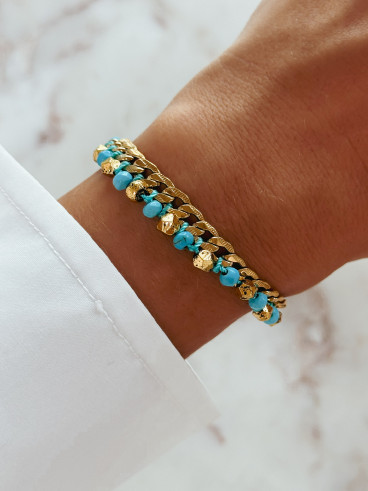 Bracelet Vanuatu - Turquoise/Doré