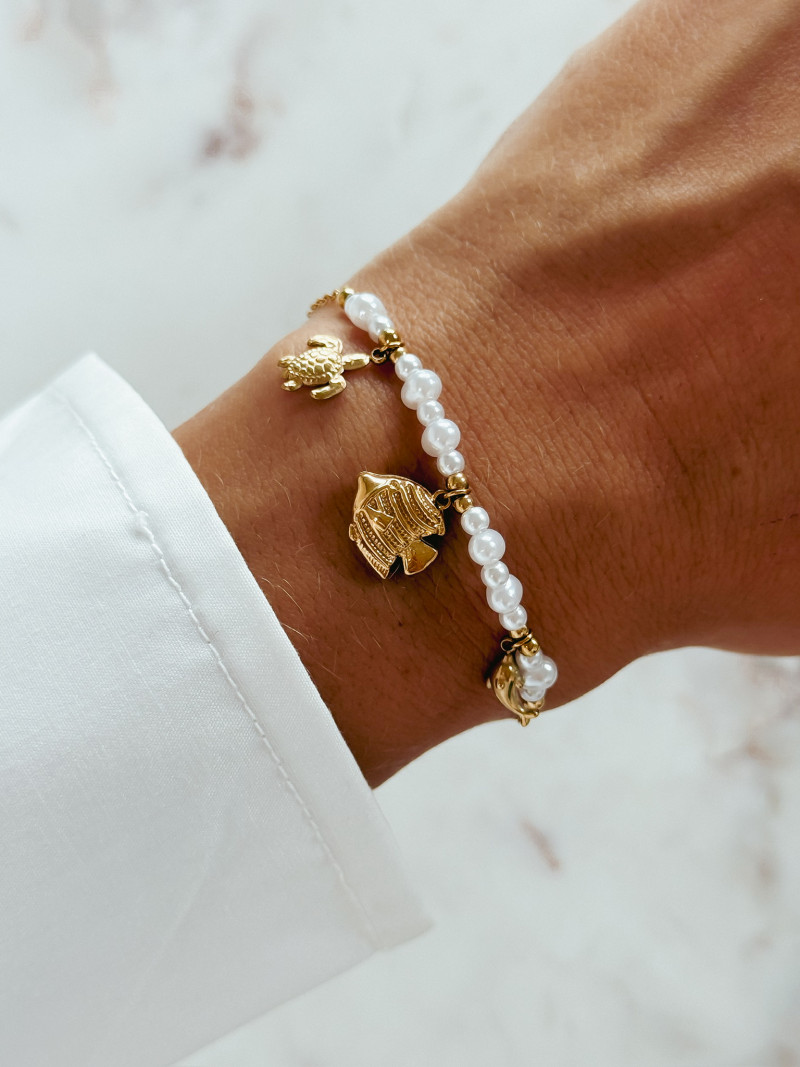 Bracelet Java - Blanc/Doré