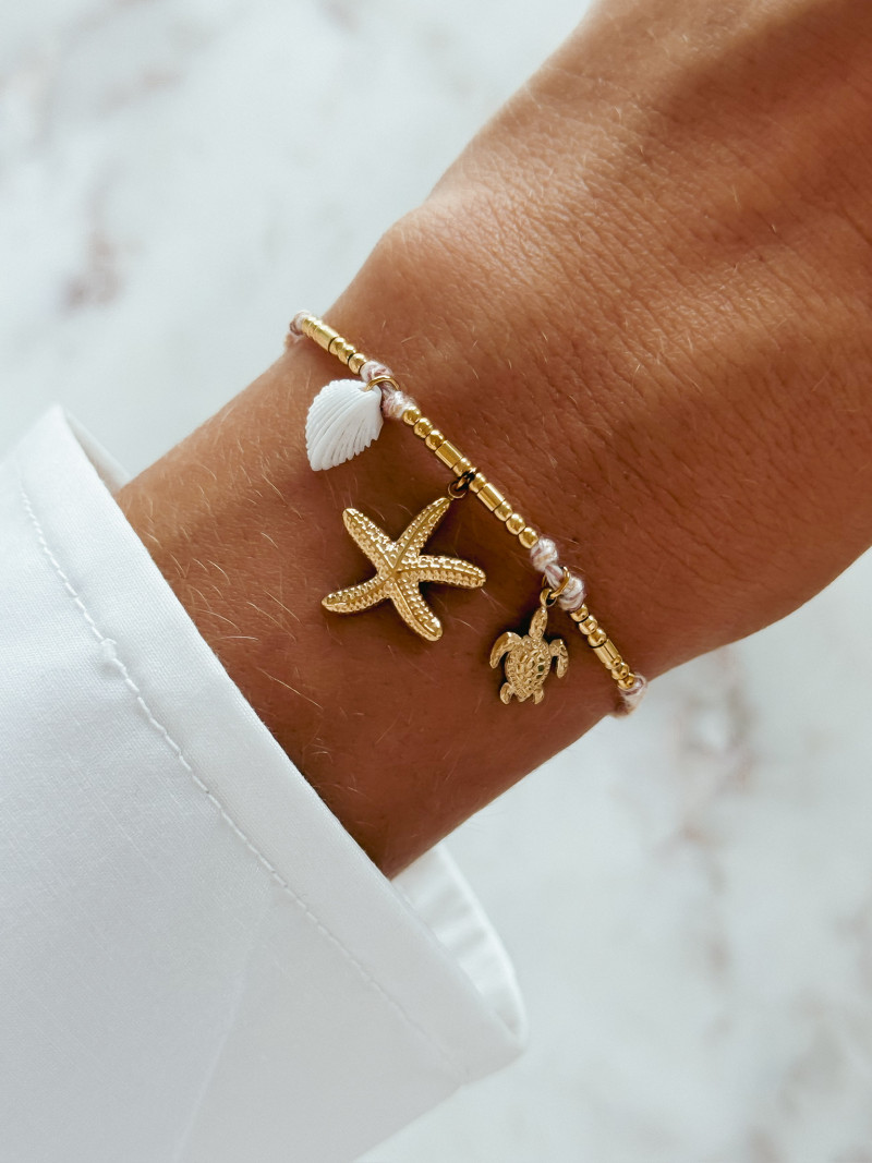 Bracelet Zanzibar - Doré/Corail