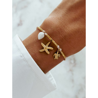 Bracelet Zanzibar - Doré/Corail