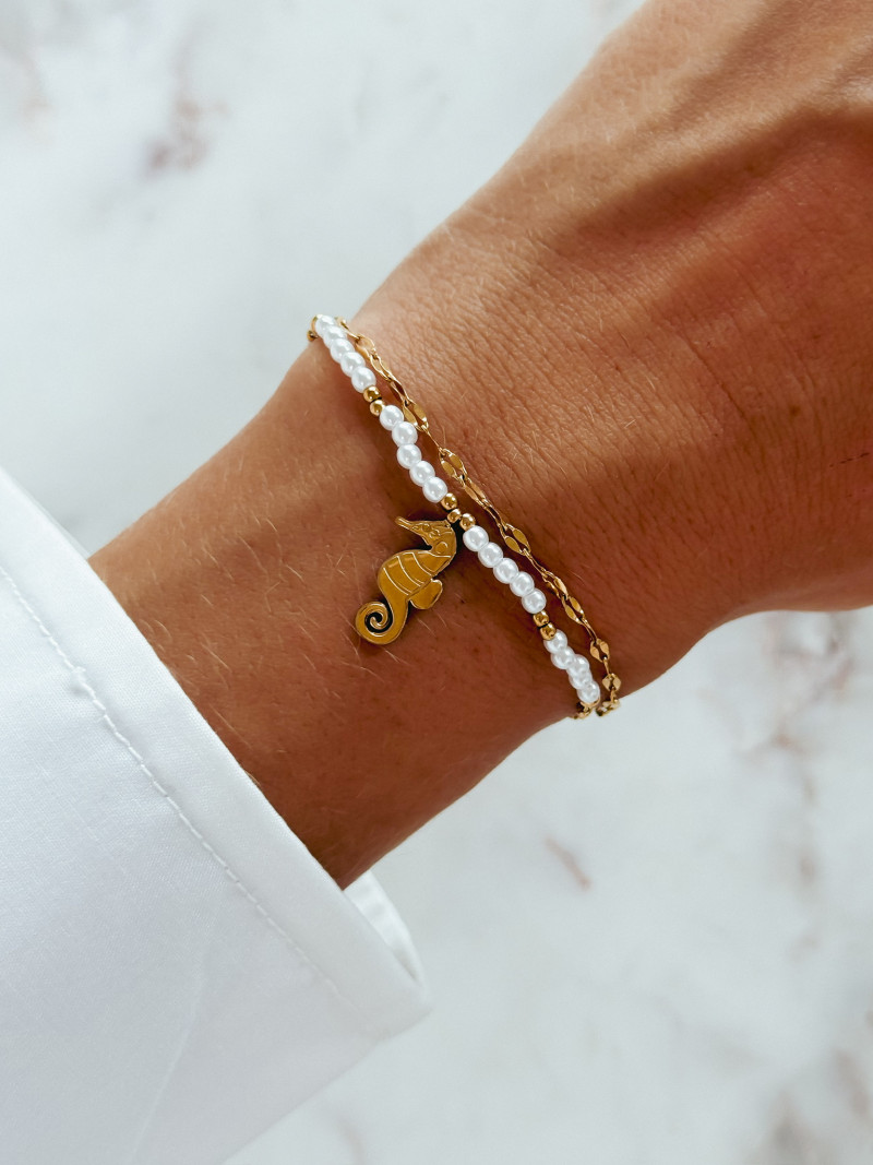 Bracelet Samoa - Doré/Blanc