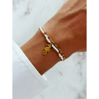 Bracelet Samoa - Doré/Blanc