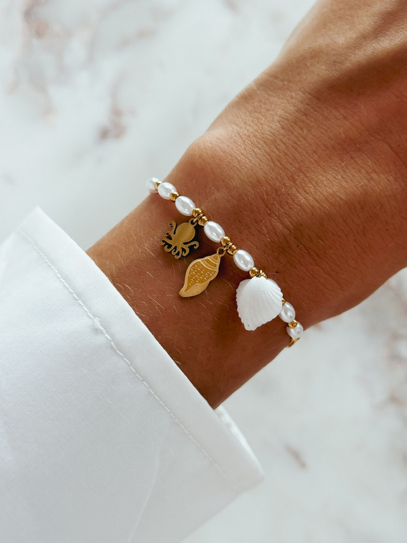 Bracelet Açores - Blanc/Doré