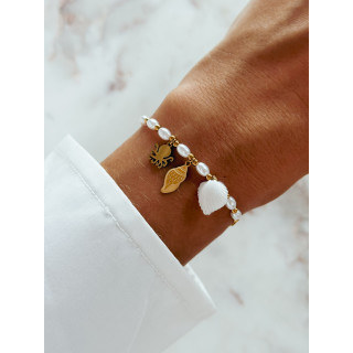 Bracelet Açores - Blanc/Doré