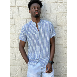 Chemise lignée Gabano - Bleu/Ecru