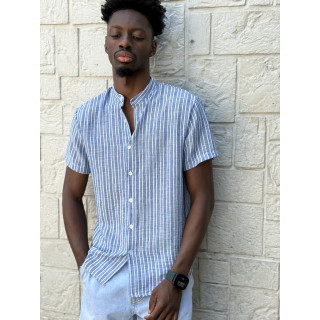 Chemise lignée Gabano - Bleu/Ecru