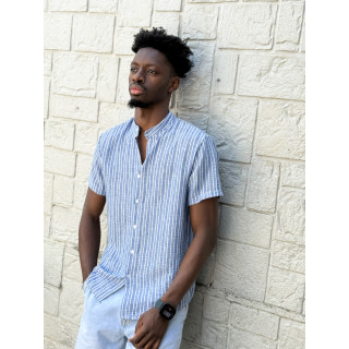 Chemise lignée Gabano - Bleu/Ecru