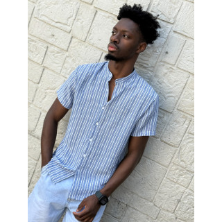 Chemise lignée Gabano - Bleu/Ecru