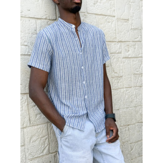 Chemise lignée Gabano - Bleu/Ecru