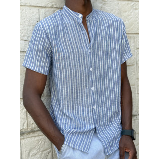 Chemise lignée Gabano - Bleu/Ecru