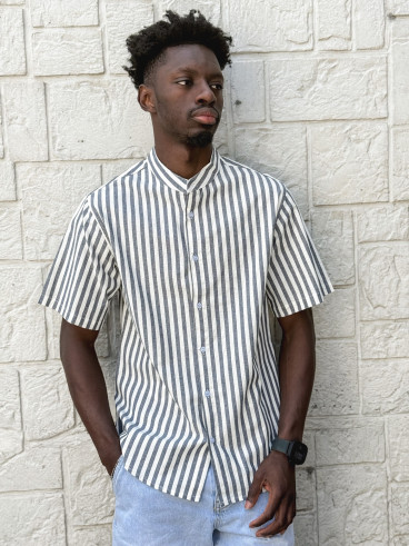 Chemise lignée Timoti - Bleu/Blanc
