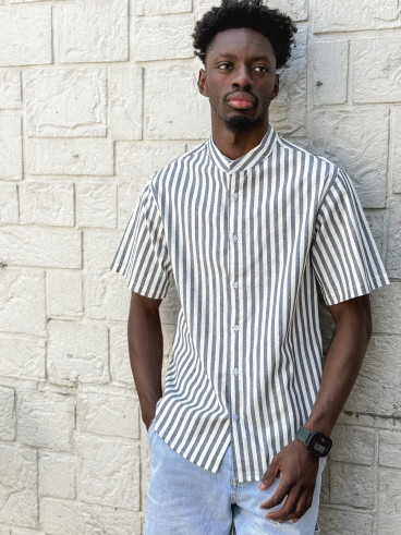 Chemise lignée Timoti - Bleu/Blanc