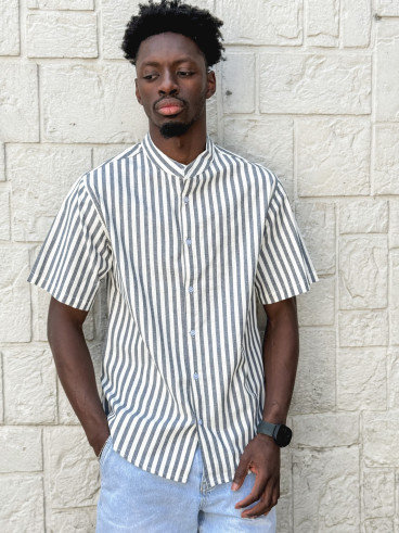 Chemise lignée Timoti - Bleu/Blanc