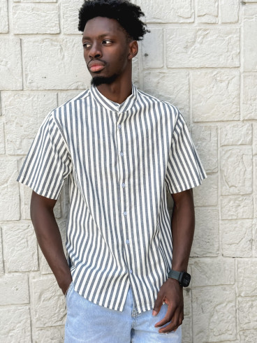 Chemise lignée Timoti - Bleu/Blanc