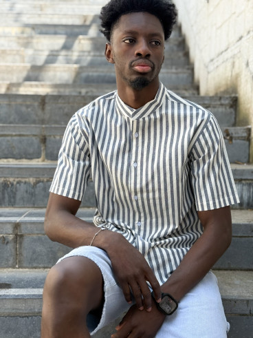 Chemise lignée Timoti - Bleu/Blanc