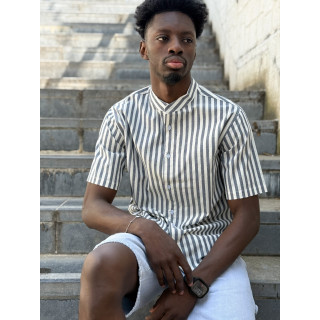 Chemise lignée Timoti - Bleu/Blanc